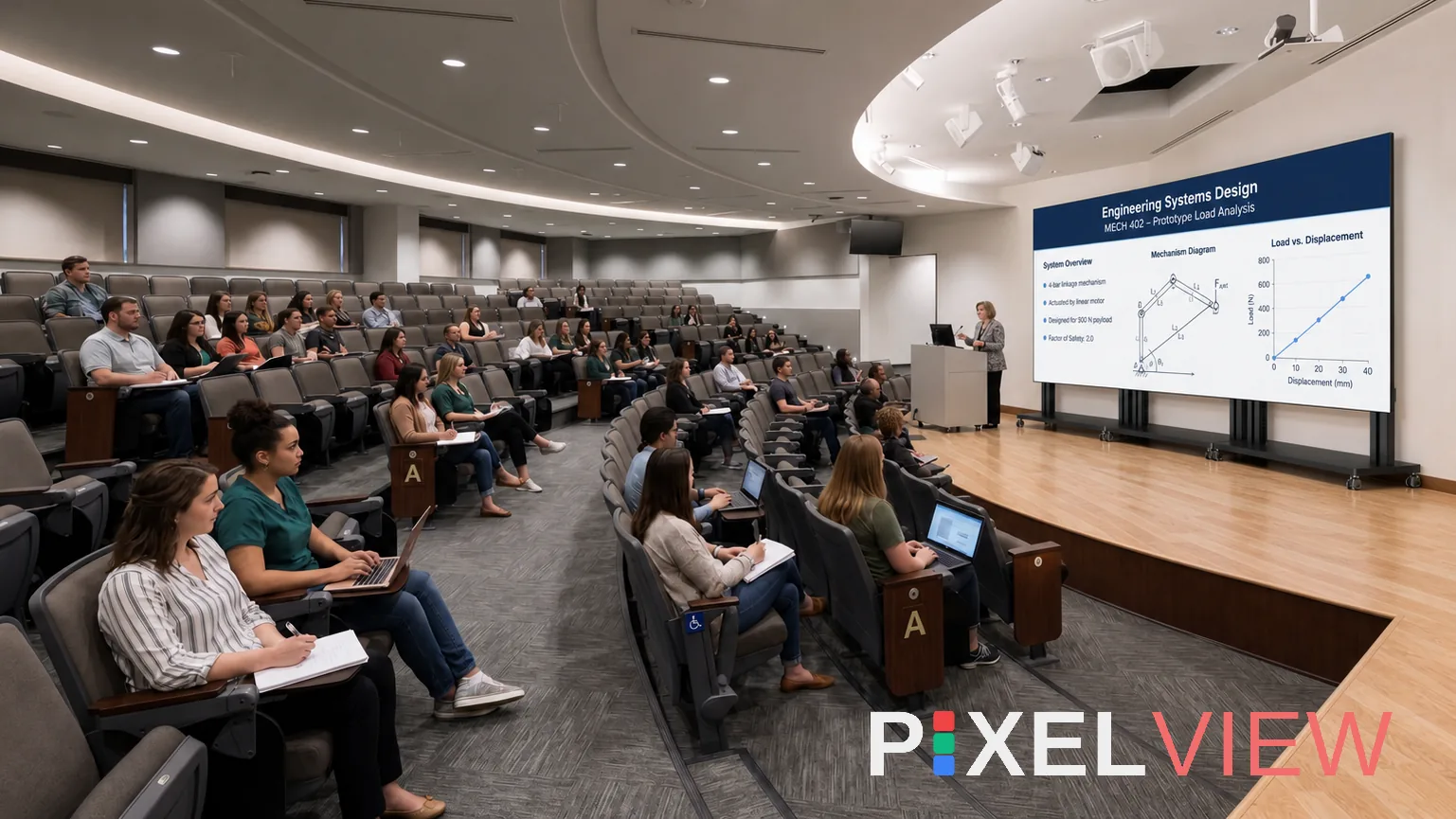 dvLED display in an education or training space